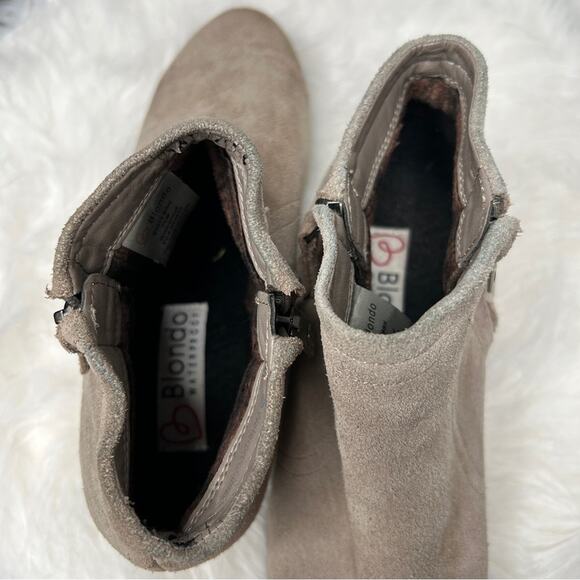 BLONDO Waterproof Suede Booties Womens Size 7.5 Tan Side Zip Ankle Boots Autumn - Picture 10 of 10